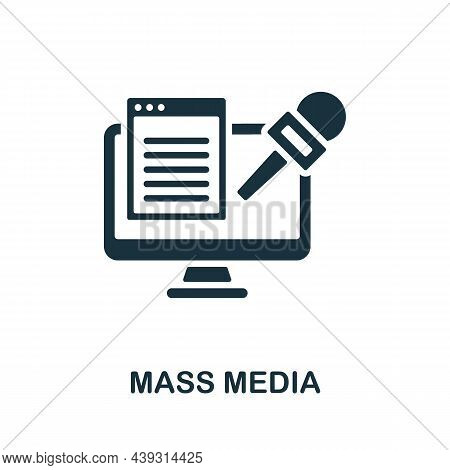Mass Media Icon. Monochrome Sign From Human Rights Collection. Creative Mass Media Icon Illustration