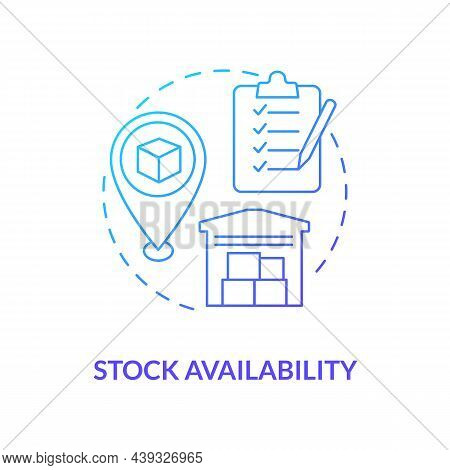 Stock Availability Blue Gradient Concept Icon. Monitoring Products In Warehouse For Ecommerce. Opera
