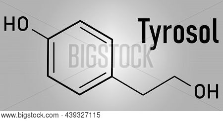 Tyrosol Molecule Skeletal Formula. Antioxidant Found In Olive Oil.