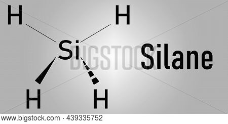 Silane Sih4 Molecule. Skeletal Formula. Chemical Structure