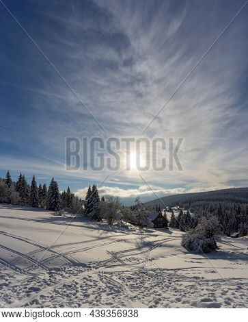 Winter landscape around Mala Upa, Giant Mountains (Krkonose), Northern Bohemia, Czech Republic