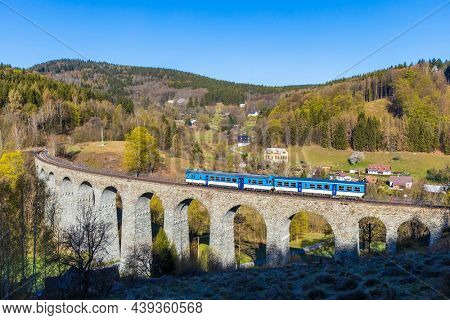 Railway viaduct Novina in Krystofovo udoli, Northern Bohemia, Czech Republic