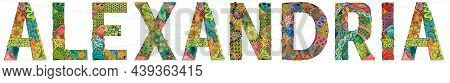 Hand-painted Art Design. Illustration Alexandria City For T-shirt Design, Tattoo And Other Decoratio