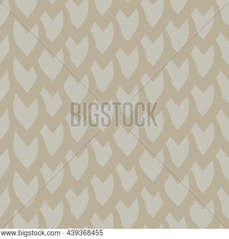 Abstract Vector Seamless Knitted Seamless Background Pattern. Irregular Knit Stitch Background In Mo