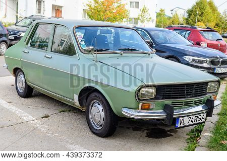 Bucharest, Romania, 19 October 2021: Old Green French Renault 12 Tr Classic Car Parked In A Street I