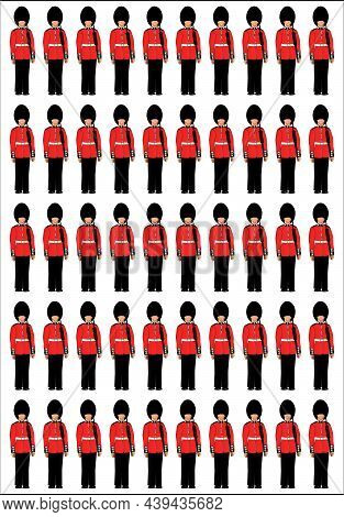British Soldiers Standing To Attention In A Thin Red Line Set As A Page Background