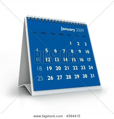 2009 日历。1 月