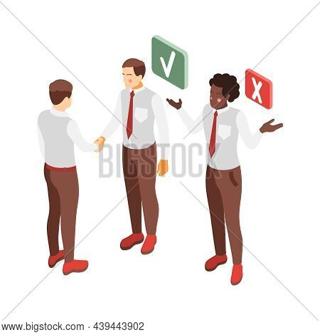 Social Inequality And Poor People Problem Isometric Composition With Boss Preferring To Hire White P