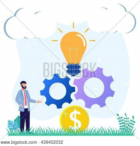 Creative Business Concept Vector Illustration. The Process Of Implementing Or Integrating Innovation