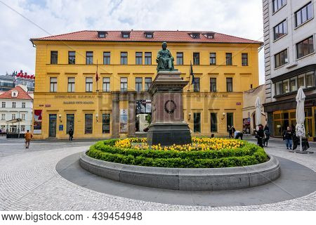 Prague, Czech Republic - May 2019: Jungmann Square In Prague