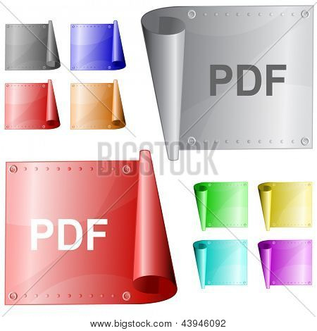 Superficie PDF. Metal. Illustrazione di raster. Versione vettoriale è nel mio portafoglio.