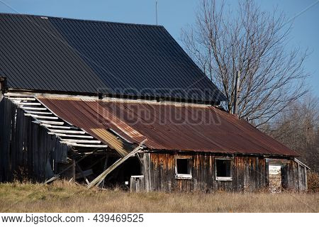 Old Barn On A Farm In The Canadian Countryside