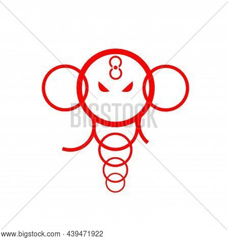 Ganesha Made From Circles Graphic. Innovative Ganesh