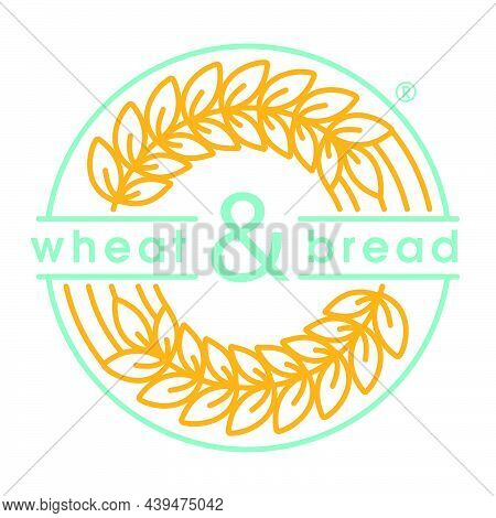 Circle Emblem Made Of Looped Wheat Ears. Hand-drawn Vector Vintage Engraved Illustration. For A Brew