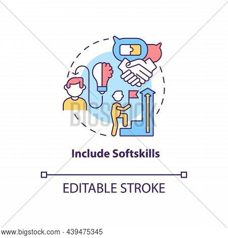 Include Softskills Concept Icon. Writing Cv Abstract Idea Thin Line Illustration. Highlight Communic