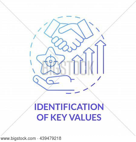 Key Values Identification Blue Gradient Concept Icon. Business Development. Improve Service Performa