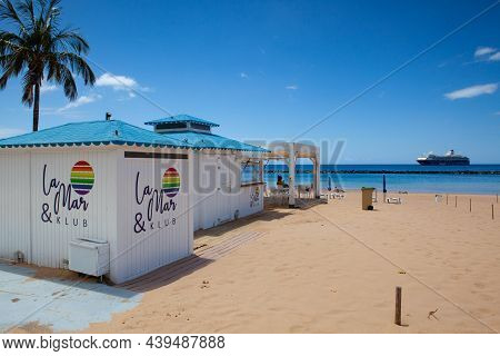 Santa Cruz De Tenerife-tenerife: June 17,2021: On The Playa De Las Teresitas.it Is An Artificial, Wh