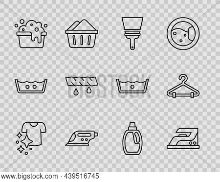 Set Line Drying Clothes, Electric Iron, Rubber Cleaner For Windows, Basin With Soap Suds, Squeeze, B