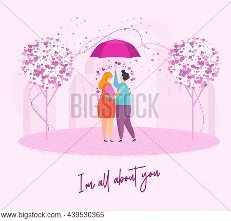 Heterosexual Couple In Love. Guy And A Girl On Date In The Spring City Park.