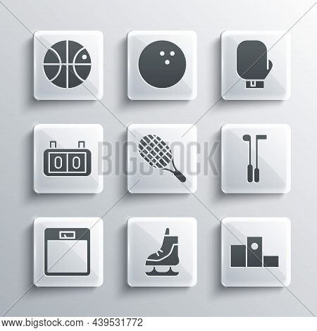 Set Skates, Award Over Sports Winner Podium, Golf Club, Tennis Racket, Bathroom Scales, Sport Mechan
