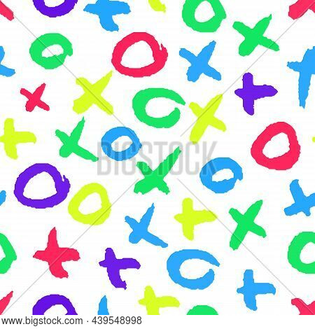 Dry Brushes Seamless Pattern. Minimalistic Creative Trend Abstract. Cheerful Colors, Spring Or Summe
