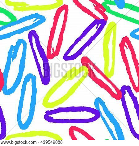 Dry Brushes Seamless Pattern. Minimalistic Creative Trend Abstract. Cheerful Colors, Spring Or Summe
