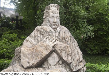 A Statue Of Liu Xiang Within The Liu Xiang Scenic Area In Chengdu China, Sichuan Province.