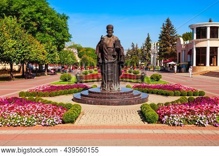 Saint Nicholas The Wonderworker Monument At The Kislovodsk Kurortny Boulevard In Kislovodsk Spa City