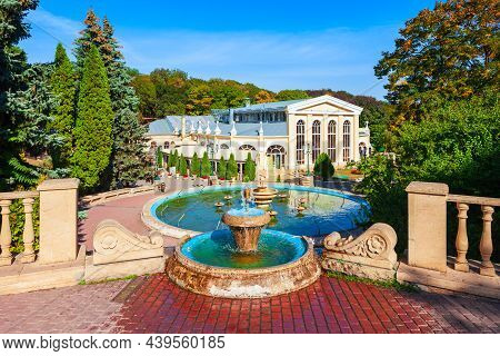 Central Fountain At Theatre Or Teatralnaya Square Near Kurortny Park In Yessentuki, A Spa City In Ca