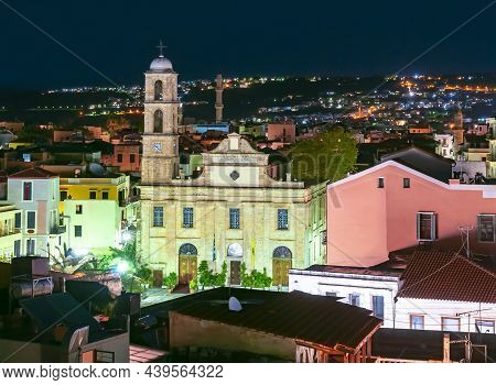 Chania Skyline At Night, Crete Island, Greece