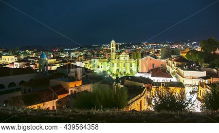 Chania Skyline At Night, Crete Island, Greece
