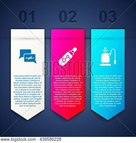 Set No Smoking, Electronic Cigarette And Hookah. Business Infographic Template. Vector