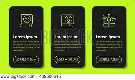 Set Line Book, Financial Book And As Gift. Business Infographic Template. Vector