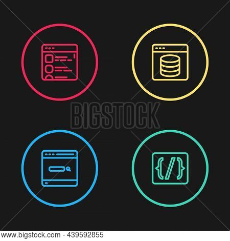Set Line Search Engine, Programming Language Syntax, Server, Data, Web Hosting And Browser Files Ico