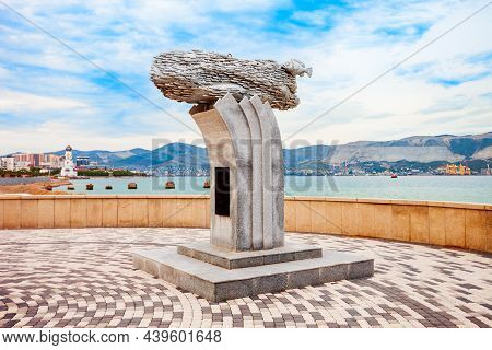Novorossiysk, Russia - October 02, 2020: European Anchovy Or Hamsa Fish Monument In Novorossiysk Cit