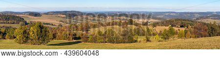 Autumn View From Bohemian And Moravian Highland, Vecov Village, Zdarske Vrchy,  Czech Republic