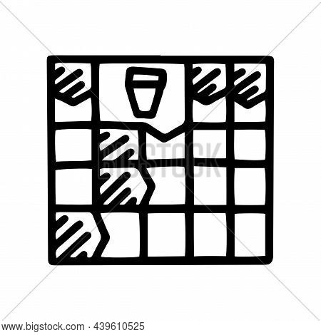 Scanword Puzzle Line Vector Doodle Simple Icon