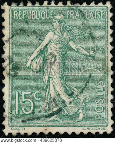 Vintage Stamp Printed In France Circa 1903 Shows Antique Sower
