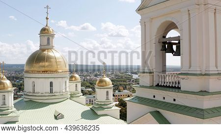 Cathedral In Penza In Russia. Dome Of The Cathedral On The Background Of The City. Cathedral In The