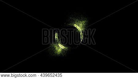 Abstract Technology Green Sphere Background Made Of Animated Lines And Dots, Particles. Blend Mode
