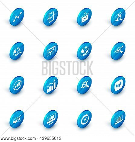 Set Mobile Stock Trading, Board With Graph, Search Data Analysis, Globe, Graph Chart Infographic, An