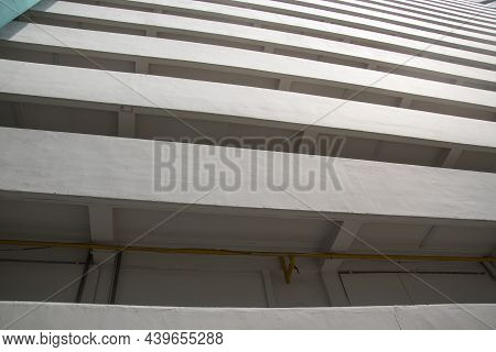 Singapore- 4 Nov, 2021: Unique Pattern From The Exterior View Of Public Housing In Singapore. Public