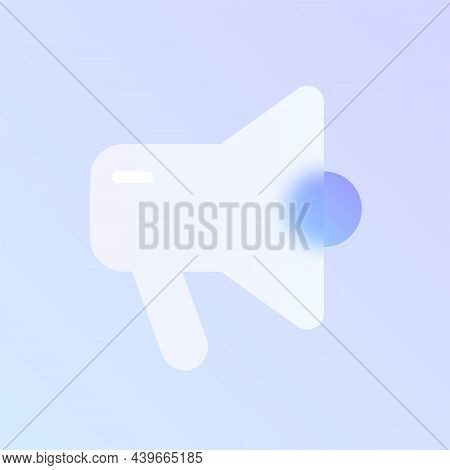 Loudhailer Morphism Trendy Style Icon. Loudhailer Color Vector Icon With Blur, Transparent Glass And