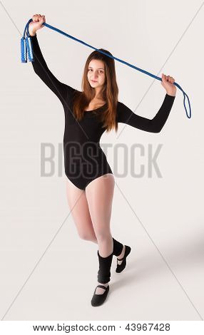 fitness woman with jumping rope