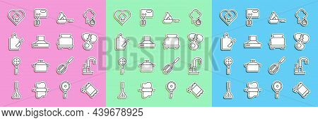 Set Line Packet Of Pepper, Water Tap, Broken Egg, Frying Pan, Kitchen Extractor Fan, Cutting Board A