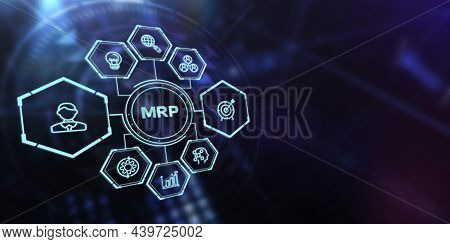 Mrp Material Requirement Planning Manufacturing Industry Business Process Automation.3d Illustration