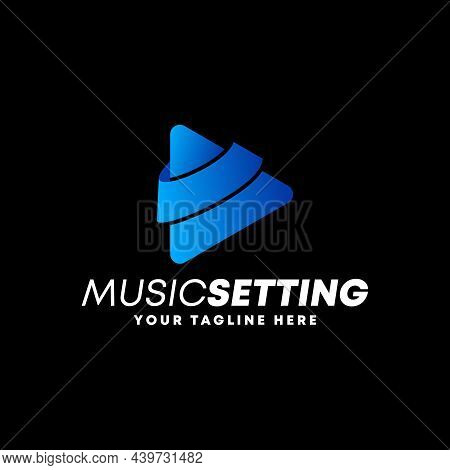 Play Logo Free Vector Stock. Cutting Abstract Design Concept. Can Be Used As A Symbol Related To Mus