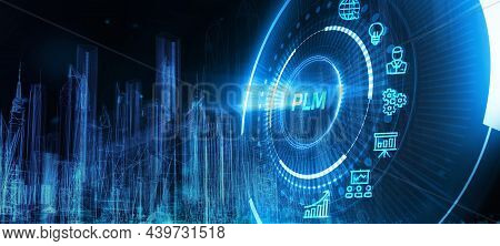 Plm Product Lifecycle Management System Technology Concept. Technology, Internet And Network Concept