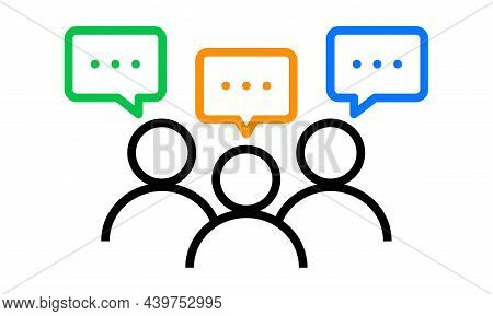 Flat Vector Illustration Of Group Of People Doing Discussion. Suitable For Design Element Of Busines