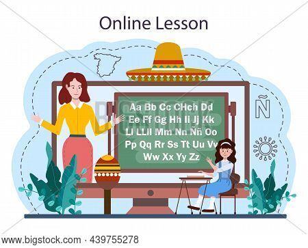 Spanish Learning Online Service Or Platform. Language School